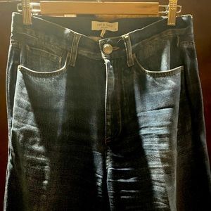 Faded lightweight wide leg jeans